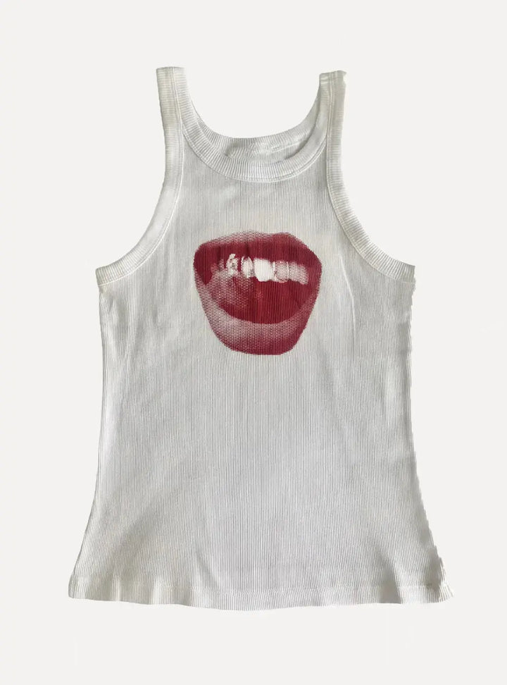 "Flavorful Lips" Top - Aleksandrov - Y2K - Vintage Clothing