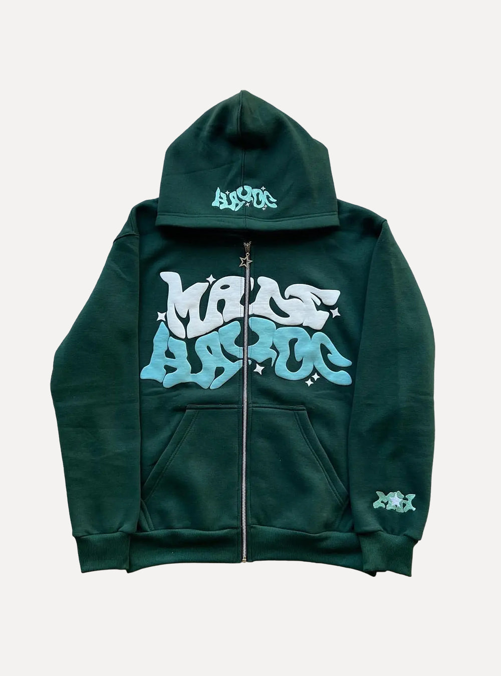 Green Streetwear Letter Print Hoodie