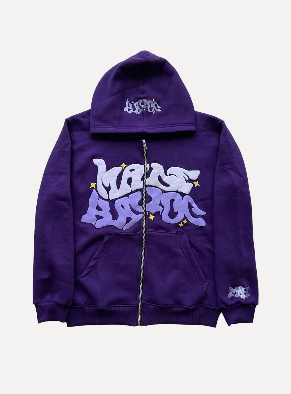 Purple Streetwear Letter Print Hoodie