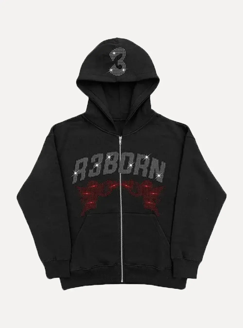 "R3BORN" Zip-Up Hoodie - Aleksandrov - Y2K - Vintage Clothing