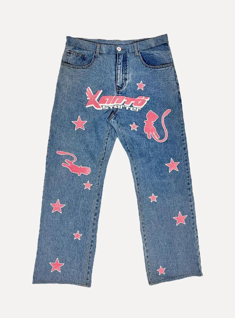 "Stars" Straight Jeans - Aleksandrov - Y2K - Vintage Clothing