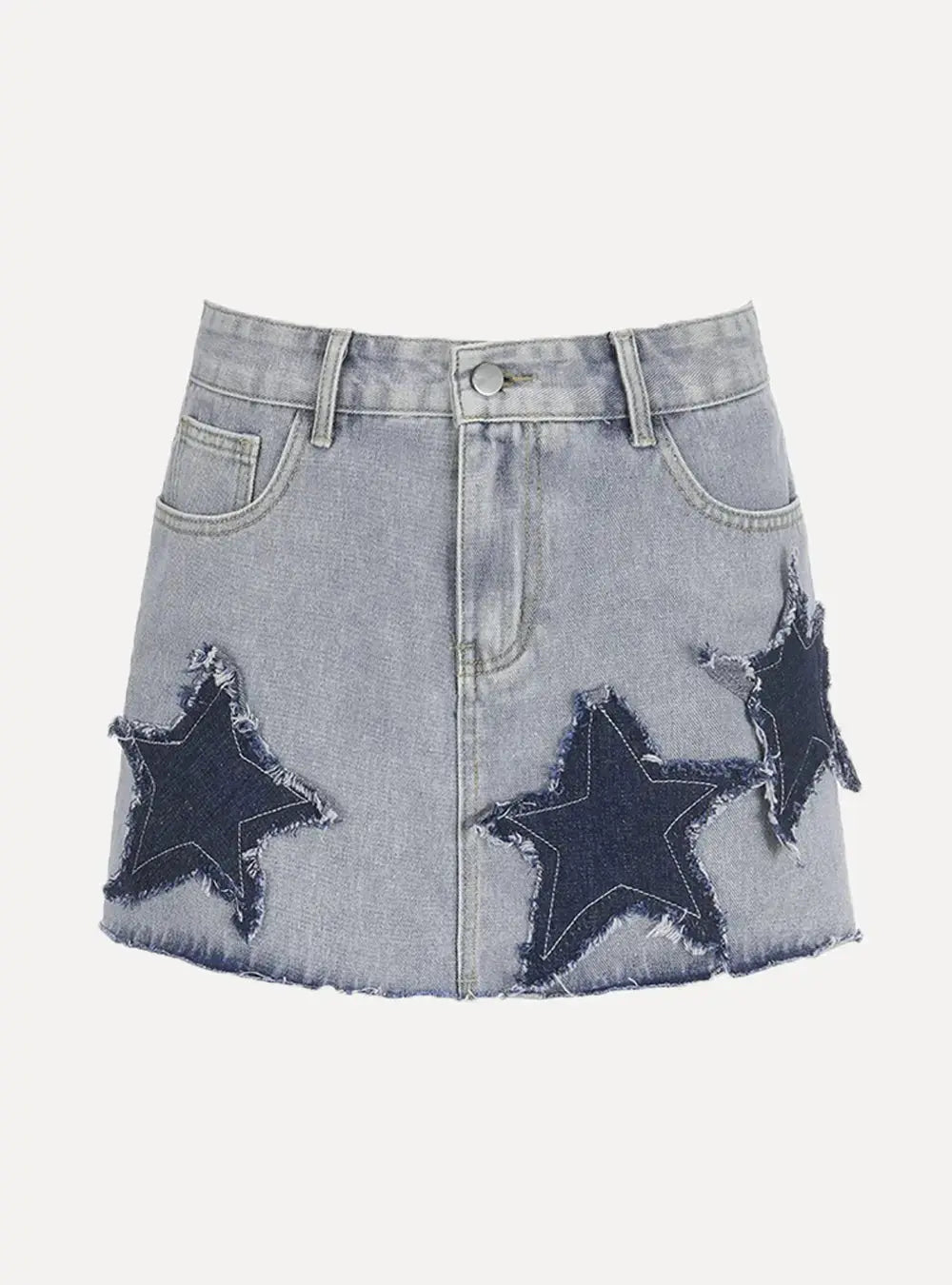 "Twinkle Stars" Denim Skirt - Aleksandrov - Y2K - Vintage Clothing