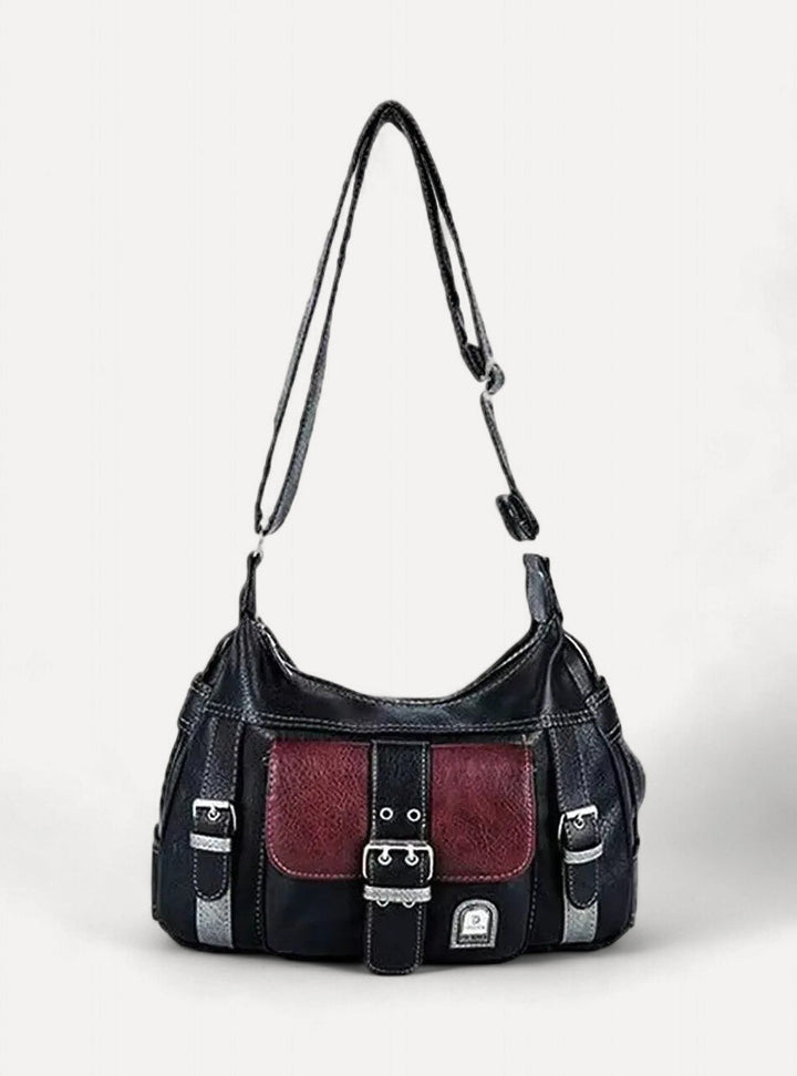 "Black & Red" Vintage Shoulder Bag check yourself bag gothic grunge bag leather bag y2k vintage