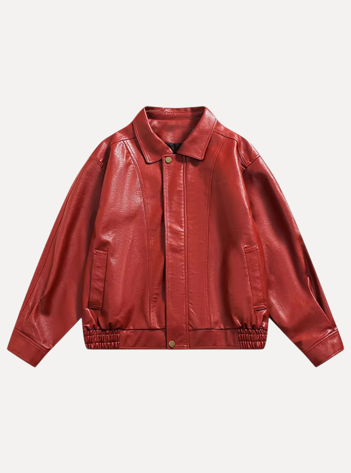 Opulent Collection Red Leather Jacket