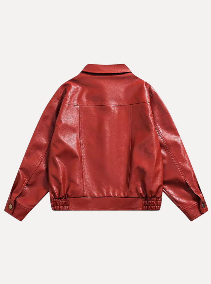 Opulent Collection Red Leather Jacket